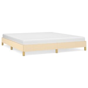 vidaXL Bed Frame without Mattress Cream 180x200 cm Super King Fabric
