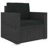 vidaXL 12 Piece Garden Lounge Set with Cushions Poly Rattan Black