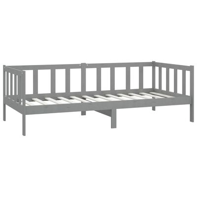 vidaXL Day Bed with Mattress 90x200 cm Grey Solid Wood Pine
