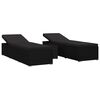 vidaXL Garden Sunloungers Reclining 3 pcs Black Poly rattan