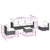 vidaXL 6 Piece Garden Lounge Set with Cushions Poly Rattan Brown