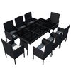 vidaXL 9 Piece Outdoor Dining Set with Cushions Poly Rattan Black