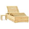 vidaXL Garden Sun Lounger with Table and Cushion Impregnated Pinewood