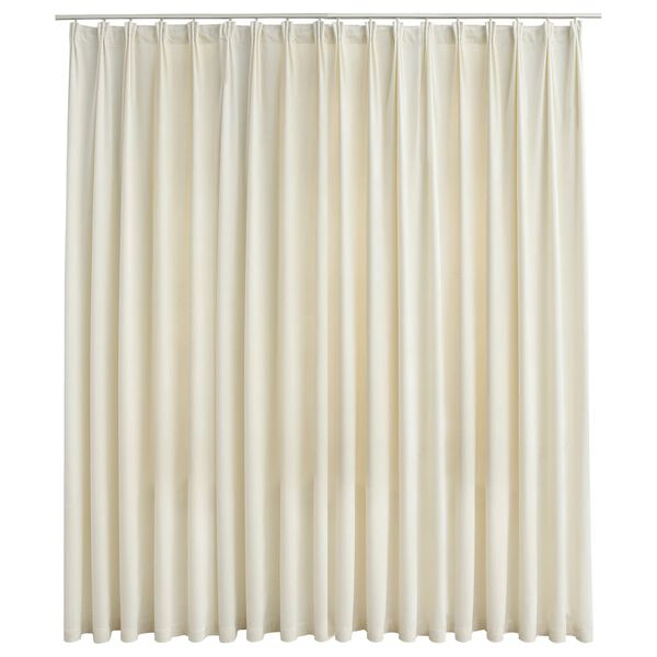 vidaXL Blackout Curtain with Hooks Velvet Cream 290x245 cm