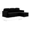 vidaXL 3-Seater Modular Sofa Bed Black Fabric