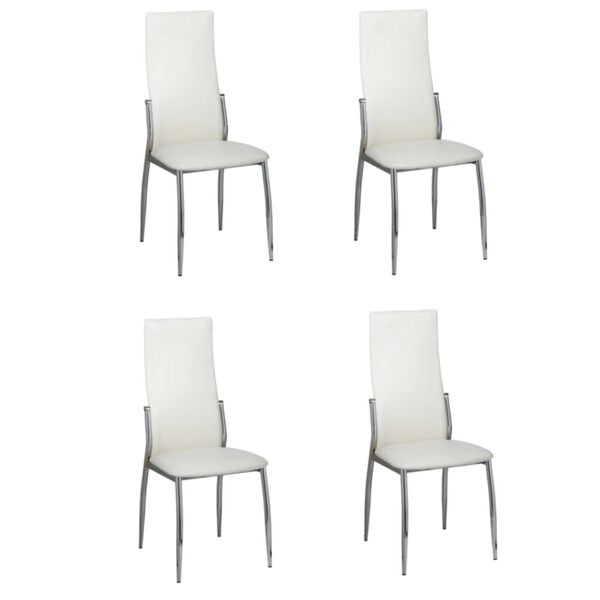 vidaXL Dining Chairs 4 pcs White Faux Leather