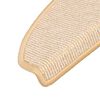 vidaXL Stair Mats 15 pcs 65x21x4 cm Cream Half Round Large