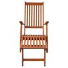 vidaXL Outdoor Deck Chair with Footrest and Cushion Solid Acacia Wood