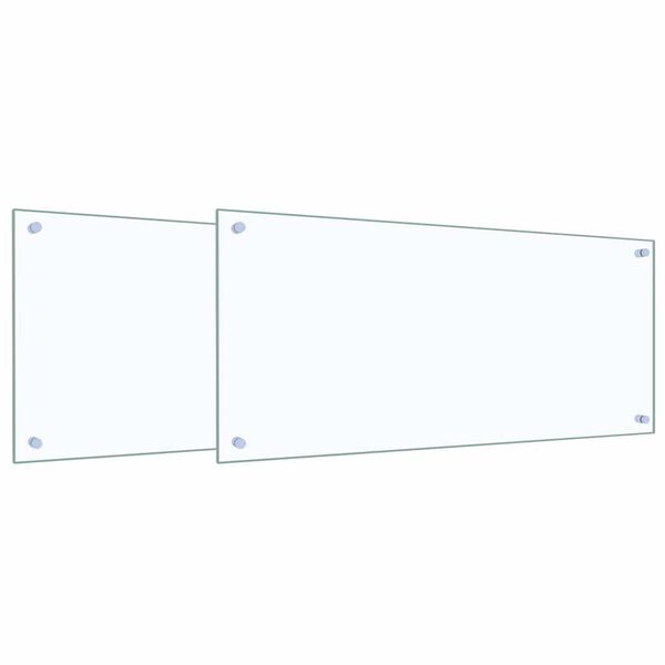 vidaXL Kitchen Backsplash 2 pcs Transparent 90 x 40 cm Tempered Glass