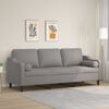 vidaXL 3-Seater Sofa with Pillows&Cushions Light Grey 210 cm Fabric