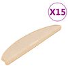 vidaXL Stair Mats 15 pcs 65x21x4 cm Cream Half Round Large