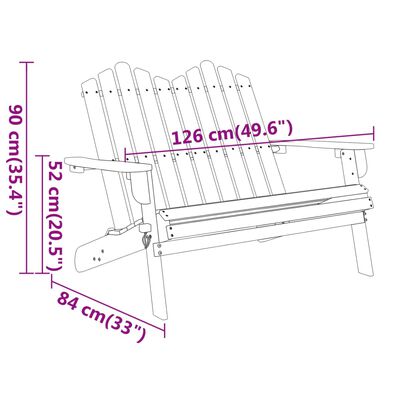 vidaXL Adirondack Garden Bench 126 cm Solid Wood Acacia