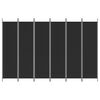 vidaXL 6-Panel Room Divider Black 300x200 cm Fabric