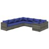 vidaXL 8 Piece Garden Lounge Set with Cushions Poly Rattan Grey