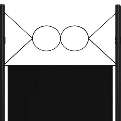 vidaXL 5-Panel Room Divider Black 200x180 cm