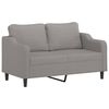vidaXL 2-Seater Sofa with Pillows&Cushions Light Grey 140 cm Fabric