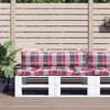 vidaXL Pallet Cushions 2 pcs Red Check Pattern Fabric