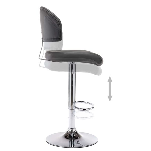 vidaXL Bar Stool Grey Faux Leather