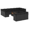 vidaXL 14 Piece Garden Sofa Set with Cushions Black Poly Rattan