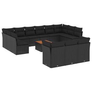 vidaXL Garden Sofa Set | Black