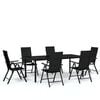 vidaXL 7 Piece Garden Dining Set Black
