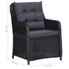 vidaXL 5 Piece Garden Dining Set with Cushions Poly Rattan Black
