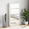 vidaXL Shoe Cabinet 4-Layer Mirror White 63x17x134 cm