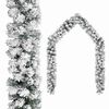 vidaXL Christmas Garland | Green with white snow flocking | PVC | 5 m length