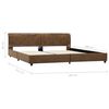 vidaXL Bed Frame without Mattress Brown Faux Suede Leather 180x200 cm Super King