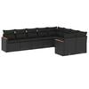 vidaXL 9 Piece Garden Sofa Set with Cushions Black Poly Rattan