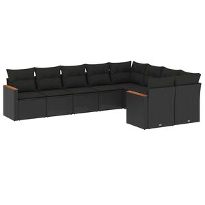 vidaXL Garden Sofa Set | Black