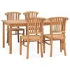 vidaXL 5 Piece Garden Dining Set Solid Teak Wood