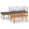 vidaXL 4 Piece Garden Lounge Set with Cushions Solid Wood Acacia