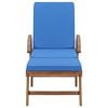 vidaXL Sun Loungers with Cushions 2 pcs Solid Teak Wood Blue