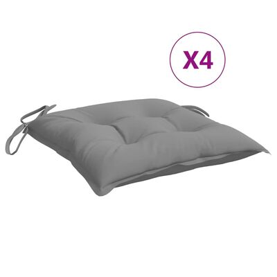 vidaXL Chair Cushions 4 pcs Grey 50x50x7 cm Oxford Fabric