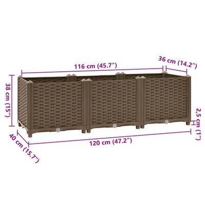 vidaXL Raised Bed 120x40x38 cm Polypropylene