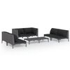 vidaXL 7 Piece Garden Lounge Set with Cushions Poly Rattan Dark Grey