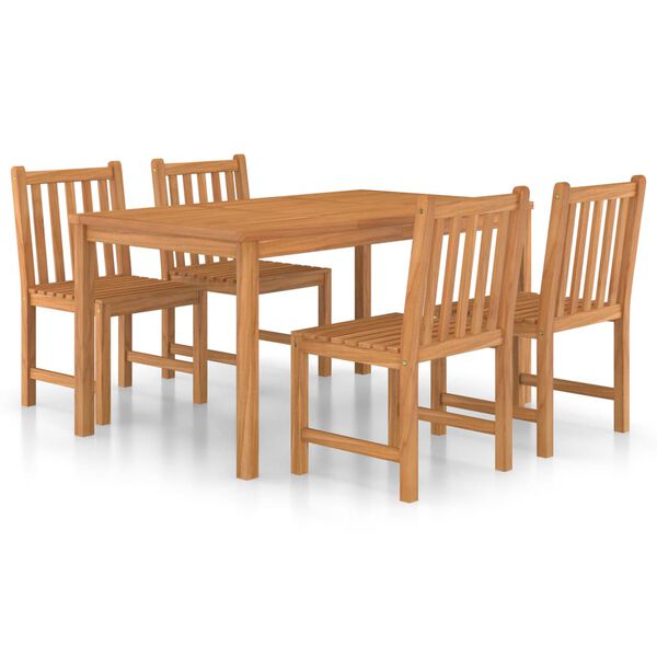 vidaXL 5 Piece Garden Dining Set 150x90 cm Solid Teak Wood