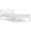 vidaXL Bed Frame without Mattress White Solid Pinewood 90x200 cm