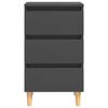 vidaXL Bed Cabinets with Solid Wood Legs 2 pcs Grey 40x35x69 cm