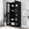vidaXL Vitrine Cabinet Black 82.5x30.5x185 cm Engineered Wood