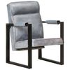 vidaXL Sofa Chair 60x75x90 cm Grey Real Goat Leather