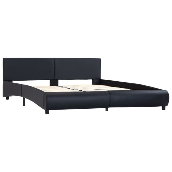 vidaXL Bed Frame with LED without Mattress Black 180x200 cm Super King