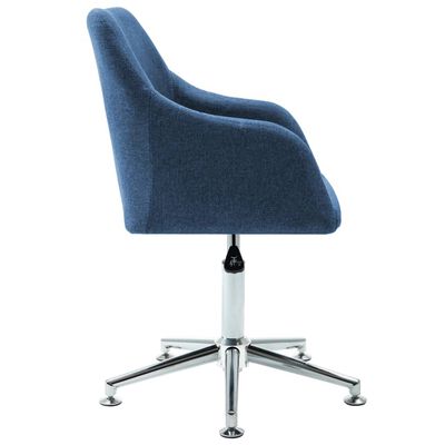 vidaXL Swivel Dining Chairs 6 pcs Blue Fabric