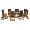 vidaXL 9 Piece Garden Dining Set Solid Wood Acacia and Textilene