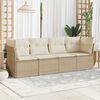 vidaXL 4 Piece Garden Sofa Set with Cushions Beige Poly Rattan