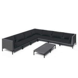 vidaXL Garden Lounge Set | Dark grey | Powder-coated steel | Large | Durable