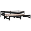 vidaXL Pull-out Day Bed without Mattress Black 2x(90x200)cm