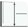 vidaXL Bi-Folding Shower Enclosure ESG 120x68x130 cm Black