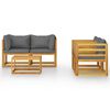 vidaXL 5 Piece Garden Lounge Set with Cushion Solid Acacia Wood